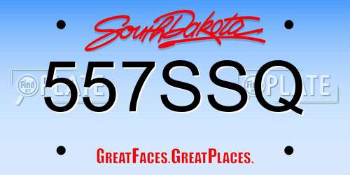 557SSQ South Dakota License Plate