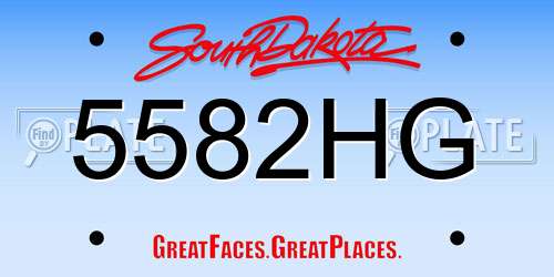 5582HG South Dakota License Plate