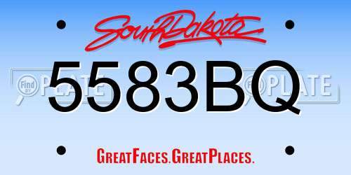 5583BQ South Dakota License Plate