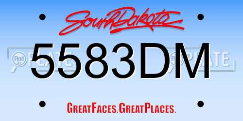 5583DM South Dakota License Plate