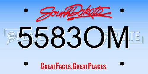 5583OM South Dakota License Plate