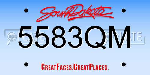 5583QM South Dakota License Plate