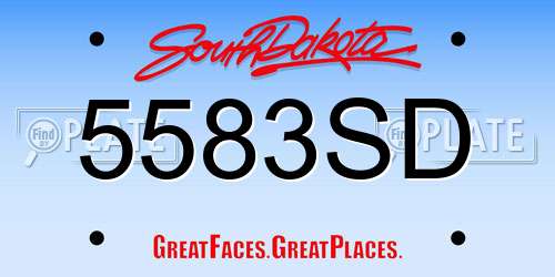 5583SD South Dakota License Plate