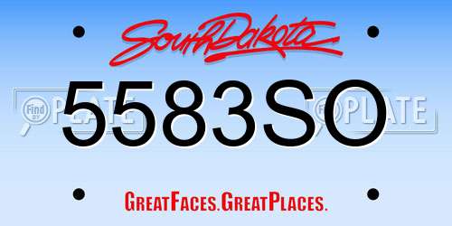 5583SO South Dakota License Plate