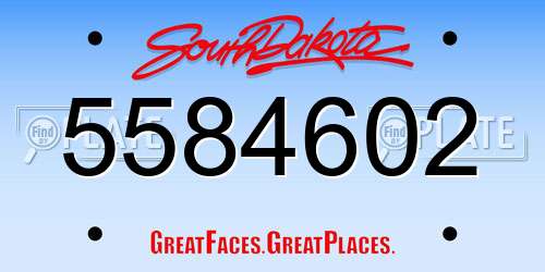 5584602 South Dakota License Plate