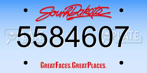 5584607 South Dakota License Plate