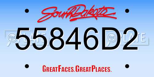 55846D2 South Dakota License Plate