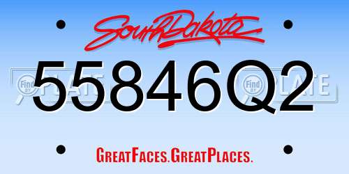55846Q2 South Dakota License Plate