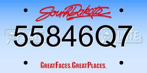 55846Q7 South Dakota License Plate