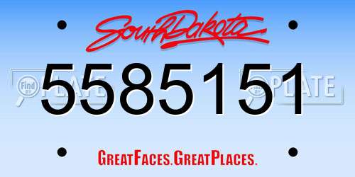 5585151 South Dakota License Plate