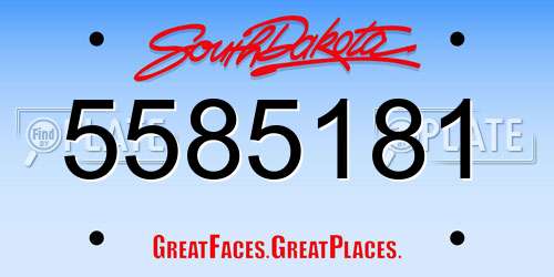 5585181 South Dakota License Plate