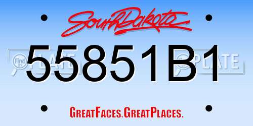 55851B1 South Dakota License Plate