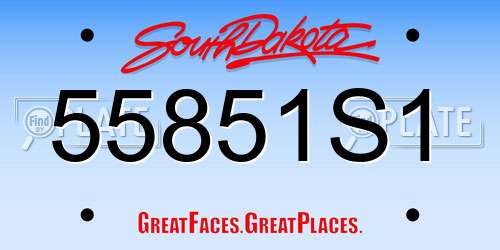 55851S1 South Dakota License Plate