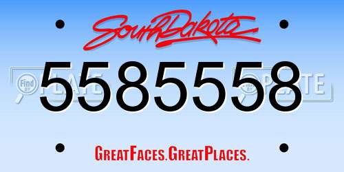 5585558 South Dakota License Plate