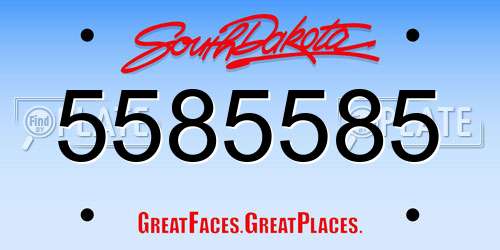 5585585 South Dakota License Plate