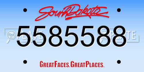 5585588 South Dakota License Plate
