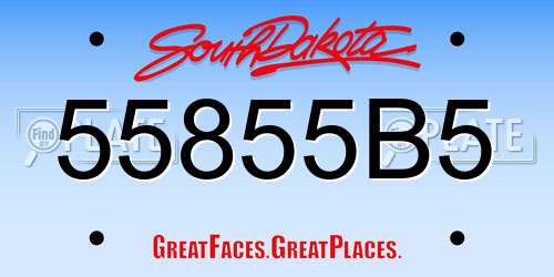 55855B5 South Dakota License Plate