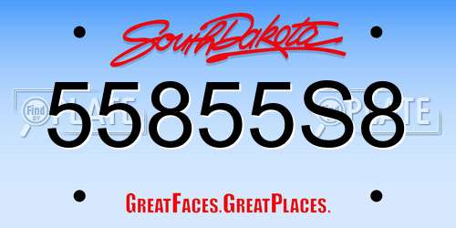 55855S8 South Dakota License Plate