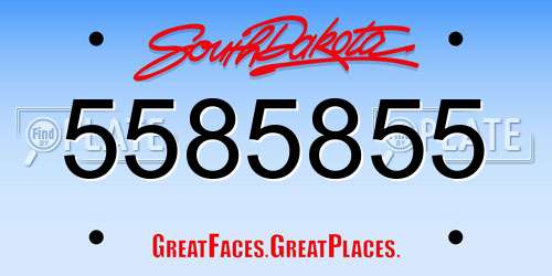 5585855 South Dakota License Plate