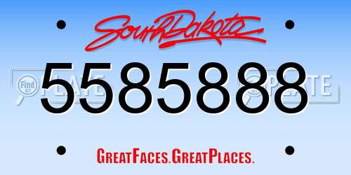 5585888 South Dakota License Plate