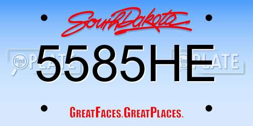 5585HE South Dakota License Plate