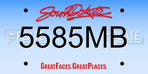 5585MB South Dakota License Plate