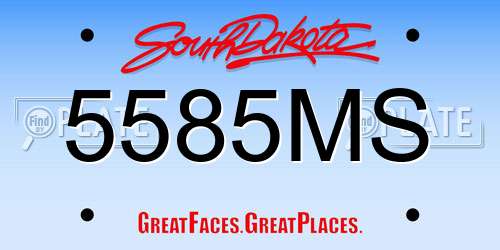 5585MS South Dakota License Plate