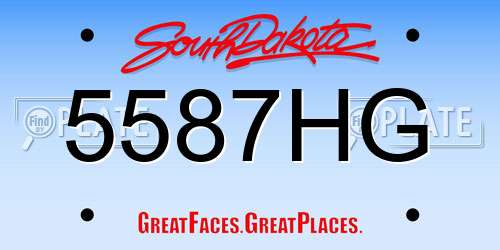 5587HG South Dakota License Plate