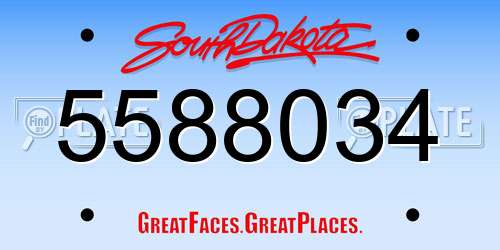5588034 South Dakota License Plate