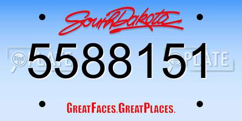 5588151 South Dakota License Plate
