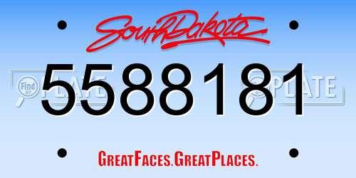 5588181 South Dakota License Plate