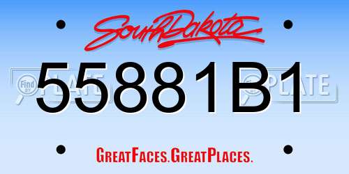 55881B1 South Dakota License Plate