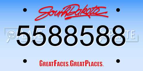 5588588 South Dakota License Plate