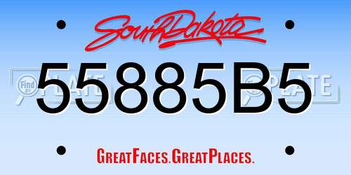 55885B5 South Dakota License Plate