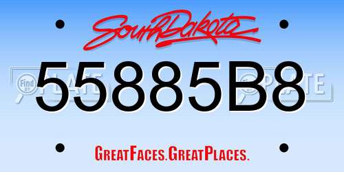 55885B8 South Dakota License Plate