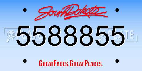 5588855 South Dakota License Plate