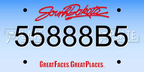 55888B5 South Dakota License Plate