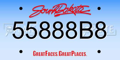 55888B8 South Dakota License Plate