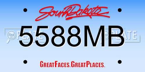 5588MB South Dakota License Plate