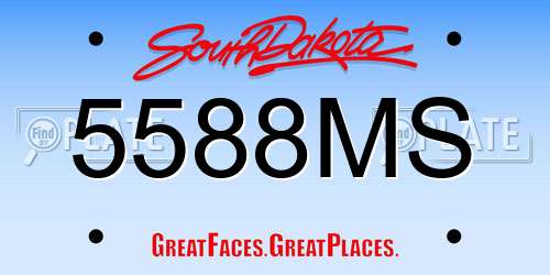 5588MS South Dakota License Plate