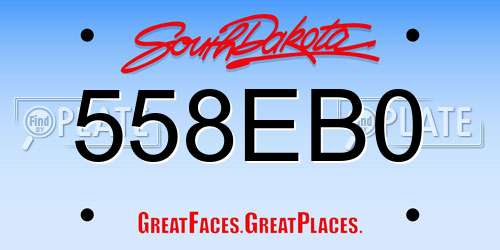 558EB0 South Dakota License Plate