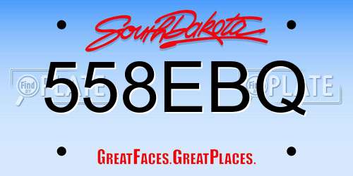 558EBQ South Dakota License Plate