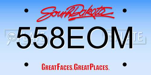 558EOM South Dakota License Plate