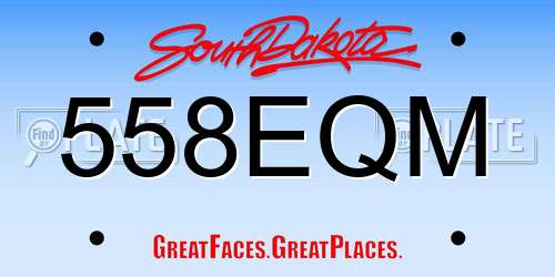 558EQM South Dakota License Plate