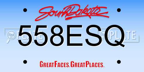 558ESQ South Dakota License Plate