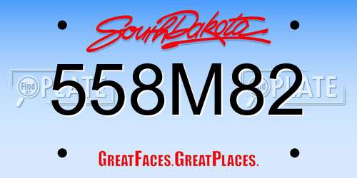 558M82 South Dakota License Plate