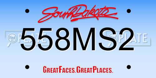 558MS2 South Dakota License Plate