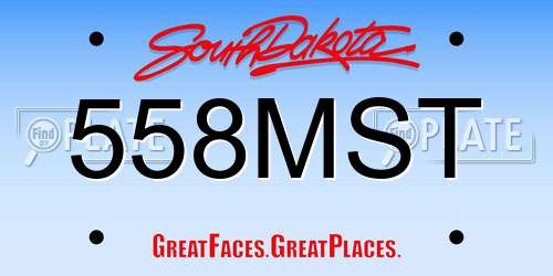 558MST South Dakota License Plate