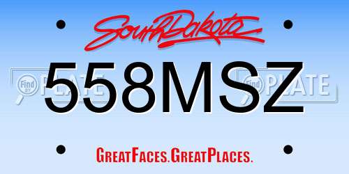 558MSZ South Dakota License Plate