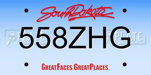 558ZHG South Dakota License Plate